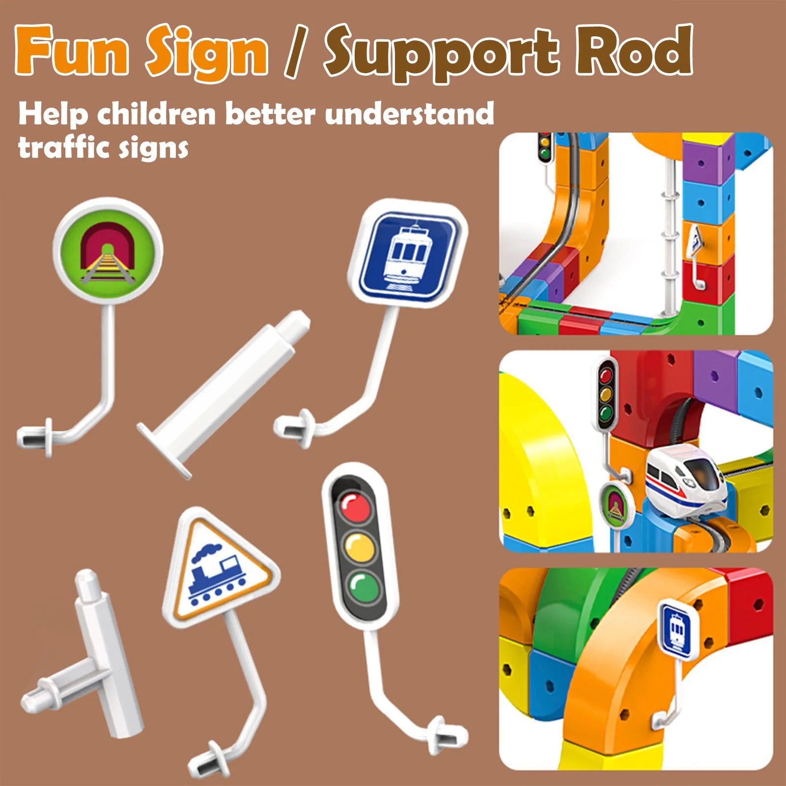 51PCS/ 81PCS/123PCS Magnetic Track Car Set Children's Multi Functional Buckle Block Rail Car Subverting Gravity for DIY Playground for Young Engineers and Develop Spatial Thinking, Fine Motor Skills, and Logical Problem-Solvi