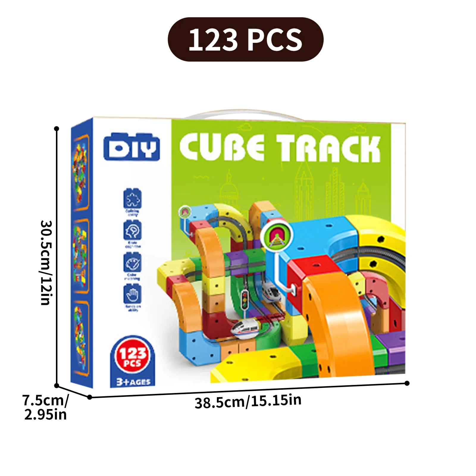 51PCS/ 81PCS/123PCS Magnetic Track Car Set Children's Multi Functional Buckle Block Rail Car Subverting Gravity for DIY Playground for Young Engineers and Develop Spatial Thinking, Fine Motor Skills, and Logical Problem-Solvi