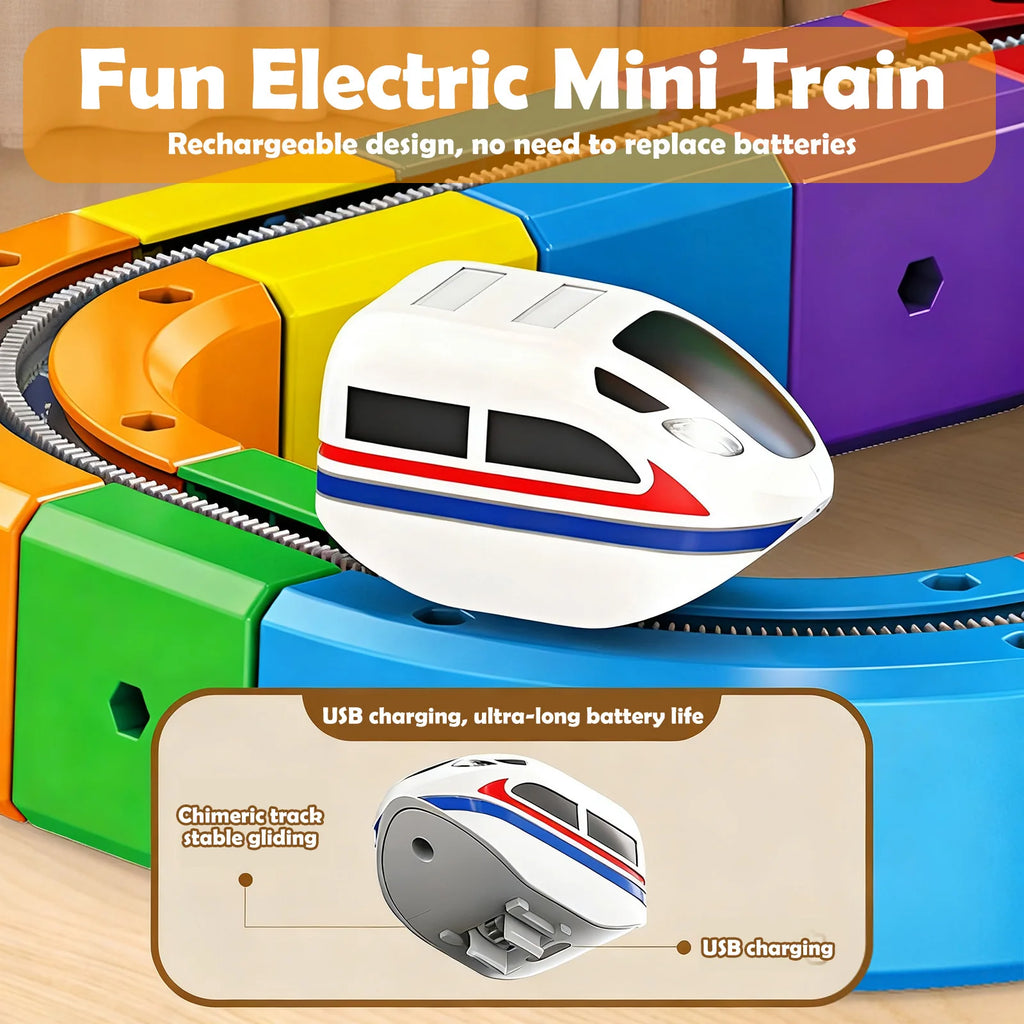 51PCS/ 81PCS/123PCS Magnetic Track Car Set Children's Multi Functional Buckle Block Rail Car Subverting Gravity for DIY Playground for Young Engineers and Develop Spatial Thinking, Fine Motor Skills, and Logical Problem-Solvi