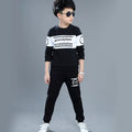 2026 autumn winter Boys Tracksuit spring Children Sets Cotton striped letter T-Shirt + long Pants 2Pcs Suit Clothes 8 10 12 year