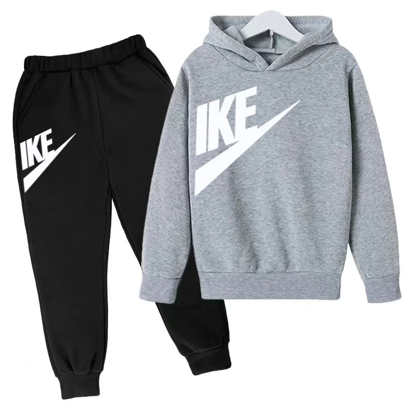 Kids Autumn Hoodie Letters Sports Pullover 3-12Years Coat Sweatshirt+Trousers Boy Girl Birthday Gift Clothes Leisure Fashion Set