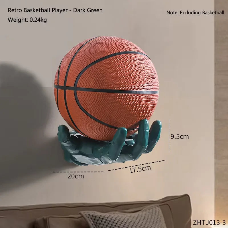 Creative Robotic Arm Basketball Rack Wall Mounted Basketball and Football Storage Rack Home Living Room Decoration Ornaments