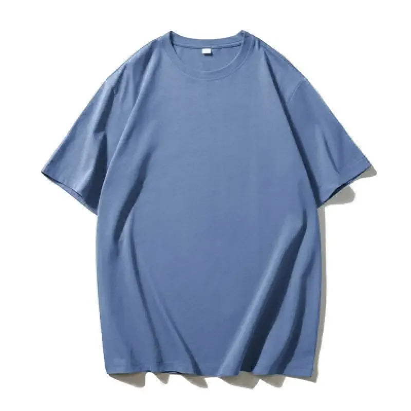 2025 Summer Mens soild color T Shirts Male Casua  Short Sleeve Classical Tee Mens Cotton Oversized Hip-Hop Top Tees S-5Xl
