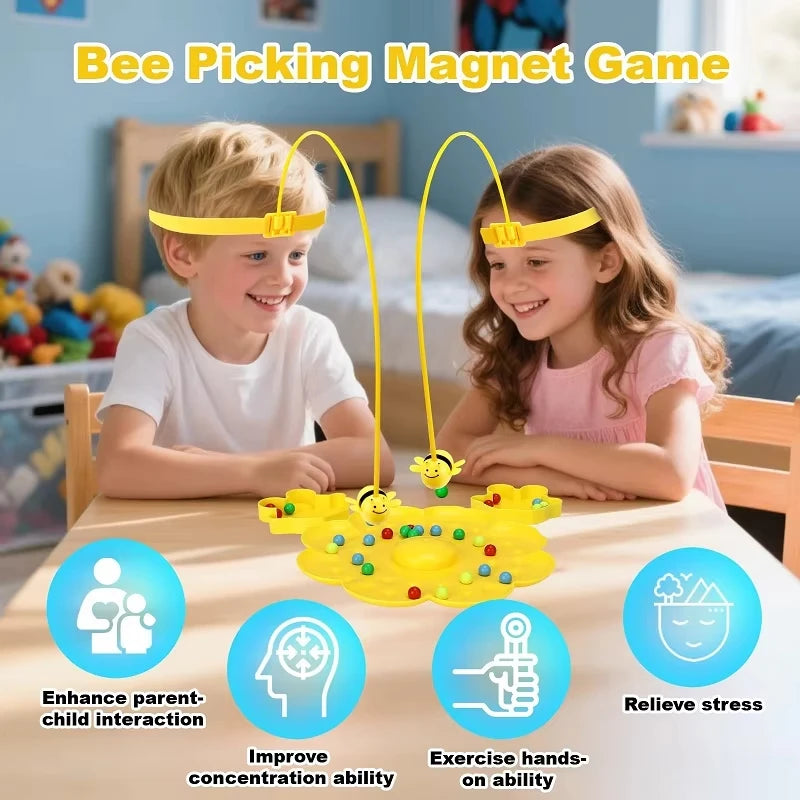 Bumble Bee Magnetic Toy Funny Family Board Games Montessori Sorting Puzzle Fishing Toys Interactive Games for Kids and Adults