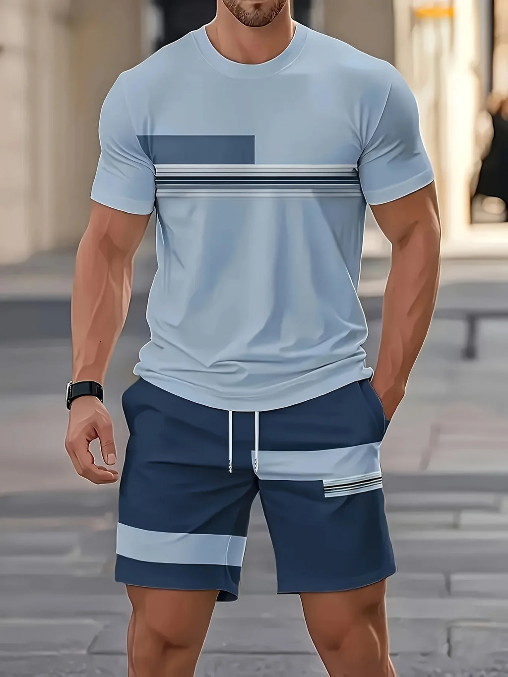 Summer Fashion Simple 3D Print T-Shirts Shorts Sets Men's Tracksuits Oversized Short Sleeve T Shirt Pants Set Suits Clothing