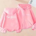 Fashion brand print Hoodies coat Children Zipper Tops Girl pink Boy black Kids Clothing Casual Spring Autumn Sweatshirts