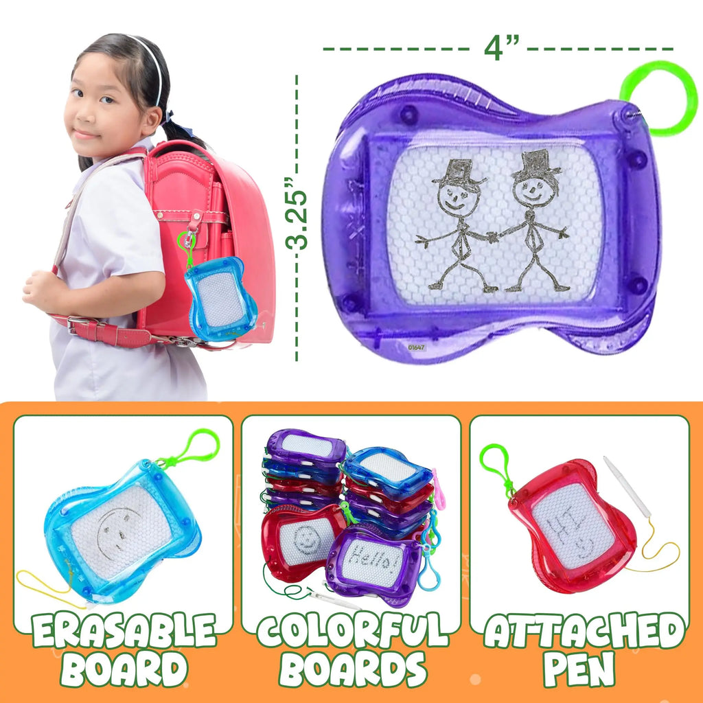 5/10/20/40/80PCS Mini Magnetic Drawing Board for Kids Backpack Keychain Clip Drawing Boards, Erasable Doodle Sketch Writing Pad