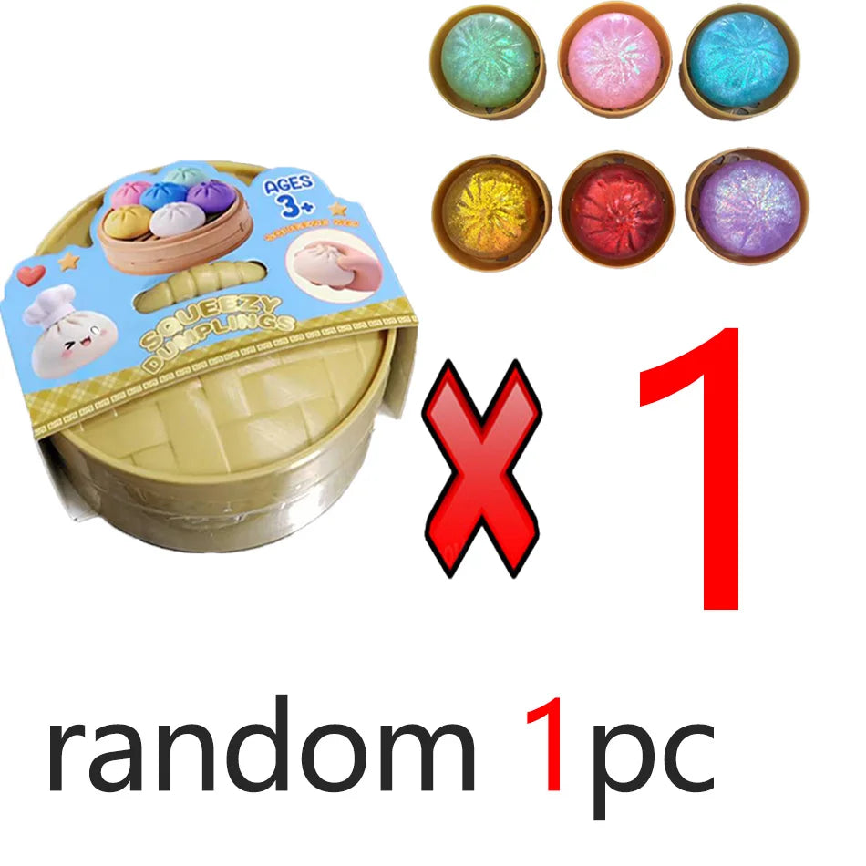 Glitter Dumpling Glitter Dumpling Squishy with Box Dumplings Sensory Squeeze Toy for Stress Relief