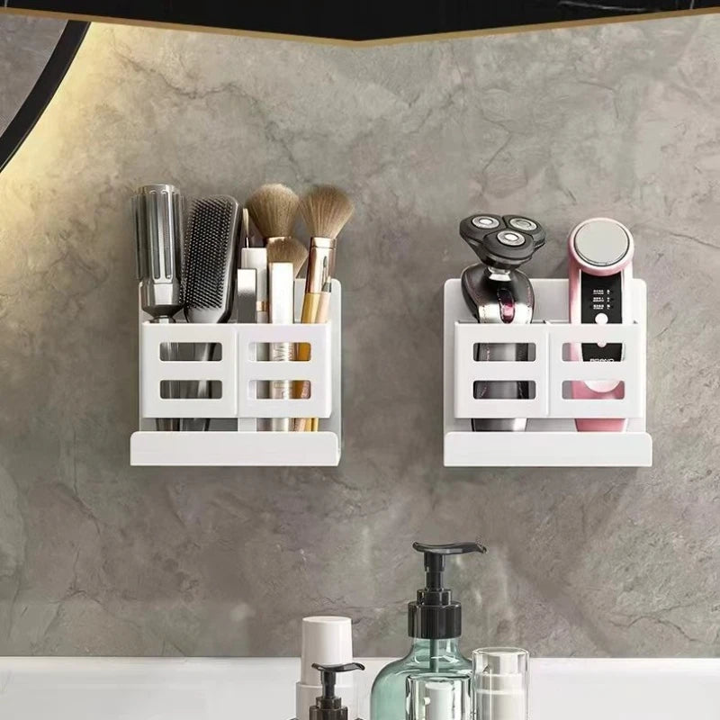 Hole-free Multifunctional Toothbrush Holder Bathroom Razor Hair Comb Toothbrush Storage Rack Wall-Mounted Bathroom Supplies