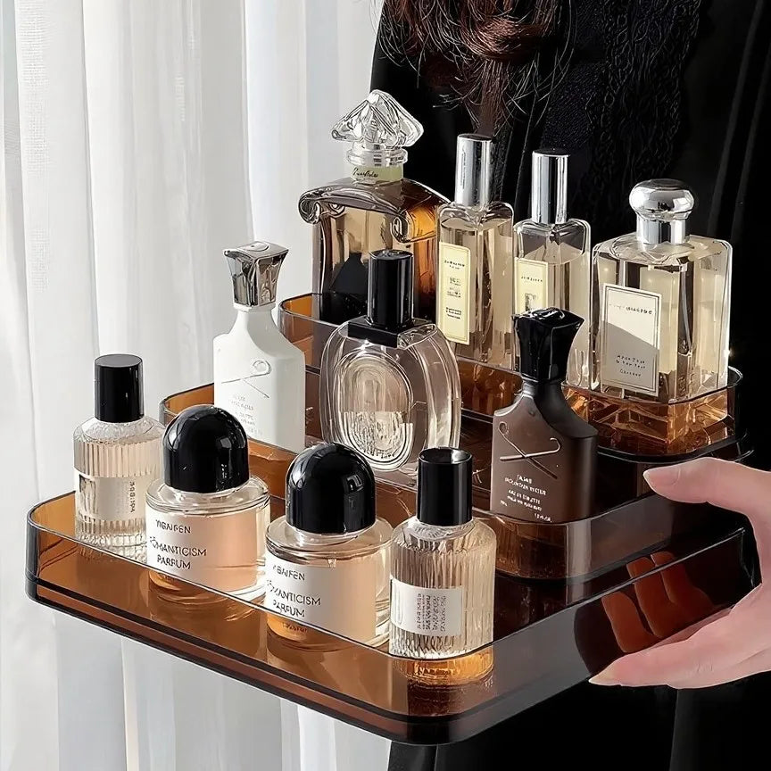 Perfume Storage Box-Cosmetic Storage Box, Sturdy Transparent Rack, Suitable for Kitchen and Bathroom Countertop Cabinet Storage