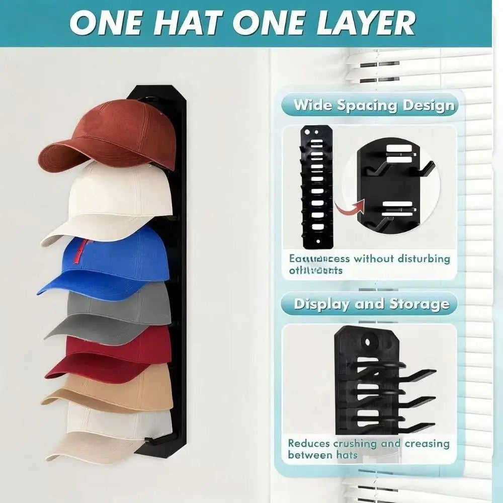 Closet Cap Rack Hat Organizer for Baseball Caps Space Saving Sundries Storage Baseball Caps Organizer for Door Closet Plastic