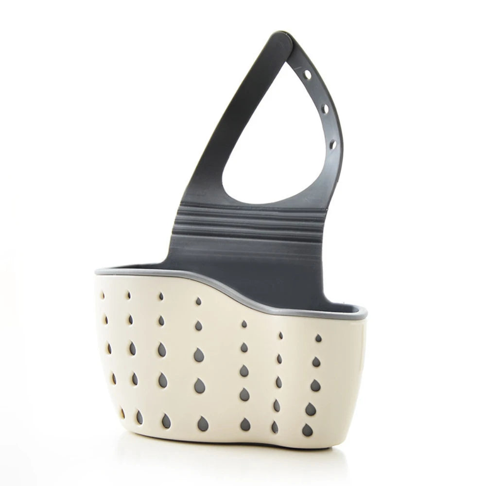 1pc Sink Faucet Drain Basket Hanging Bag Without Punching Adjustable Kitchen Dishwashing Sponge Storage Rack