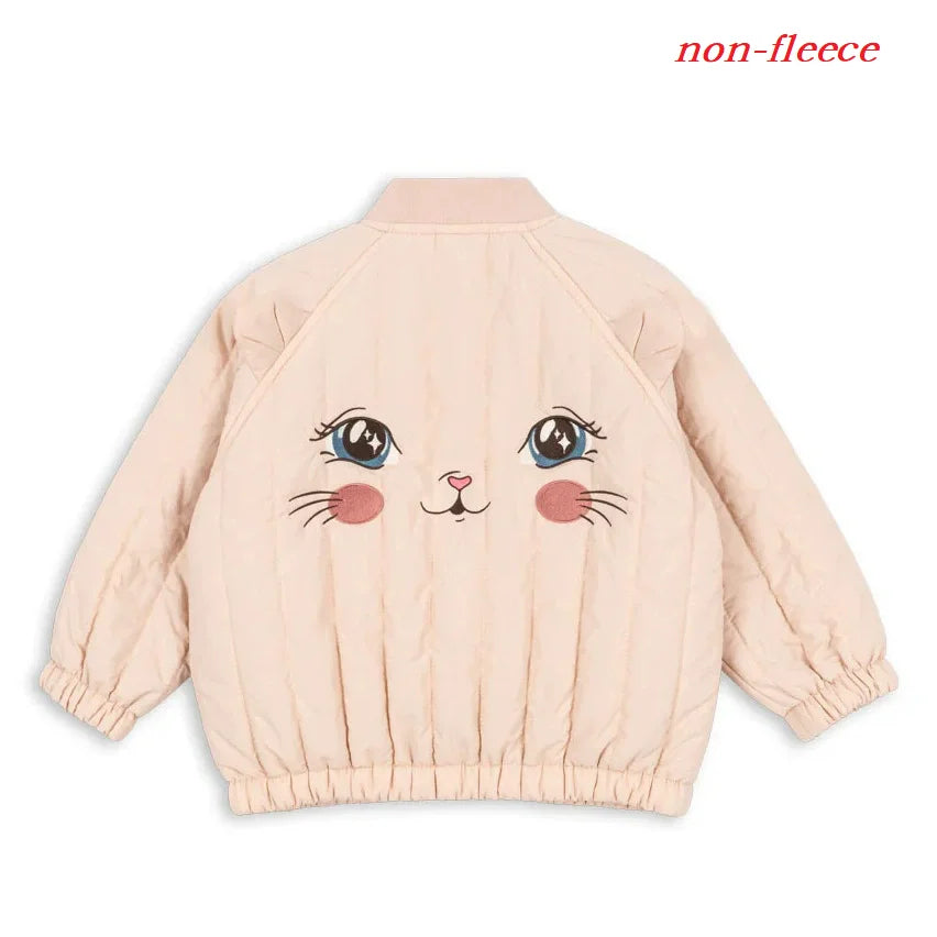 Children's Jacket 2026 Winter New Printed Cute Fleece Thermal Girls Jacket Cotton Thickened Windproof Boys Baby Cotton Clothes