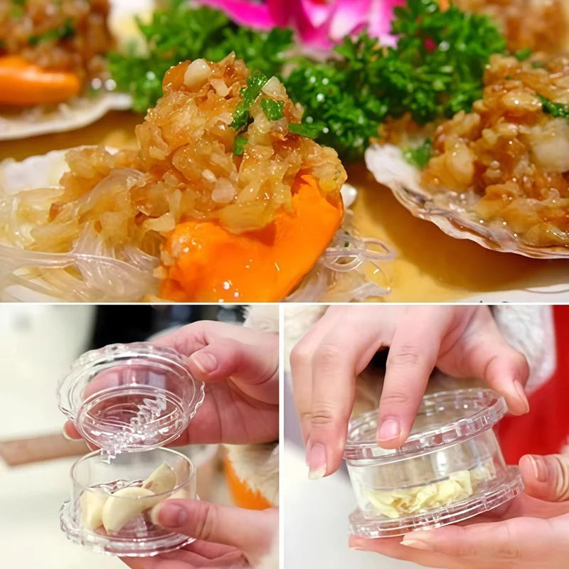 Kitchen Multifunctional Garlic Press Transparent Manual Garlic Crusher Chopper Convenient To Carry Convenient Garlic Masher