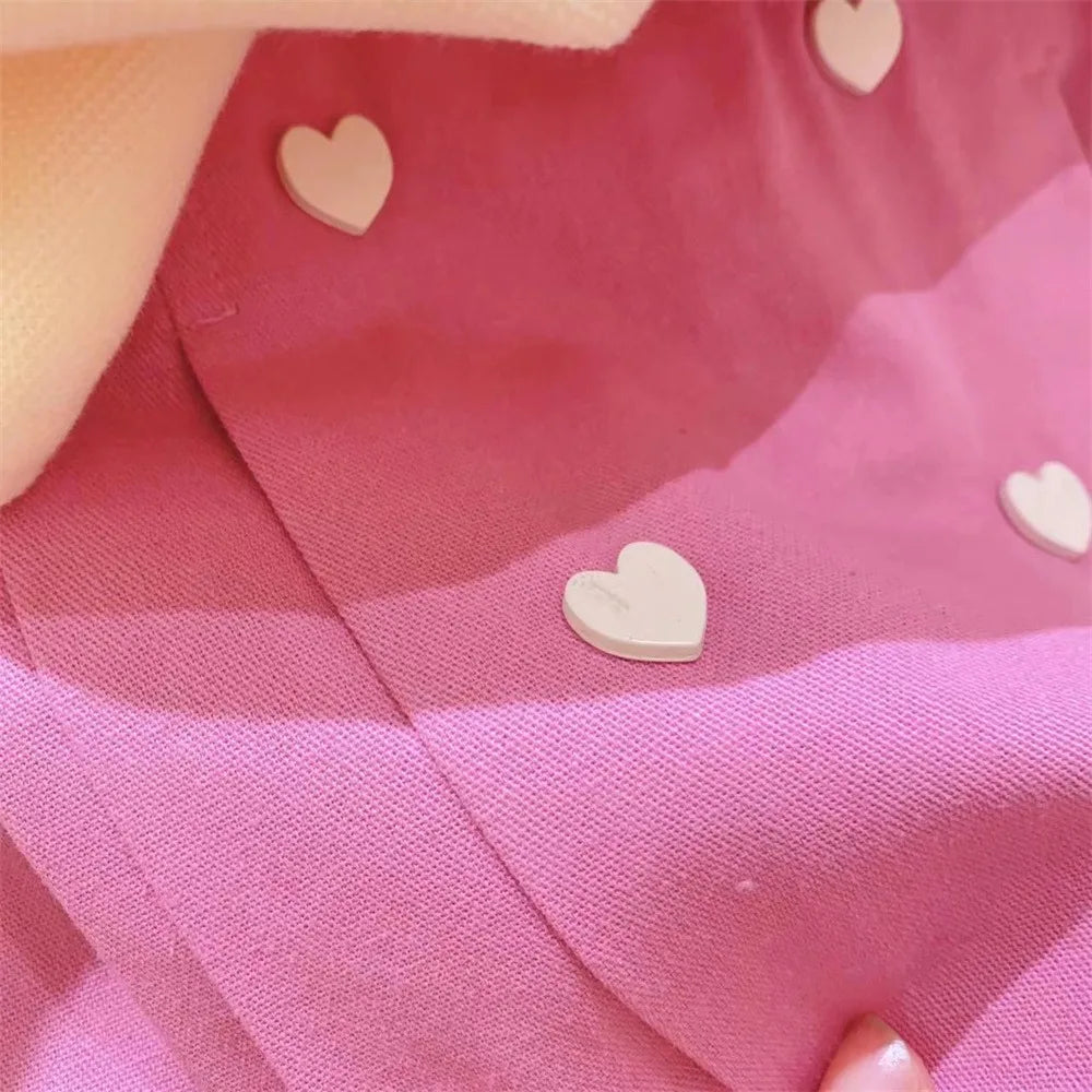 2026 Summer Girls Clothing Set Embroidered Heart Pattern T-shirt+ Short Pants 2Pcs Suit For 2-8Years Kids Fashion Outfit