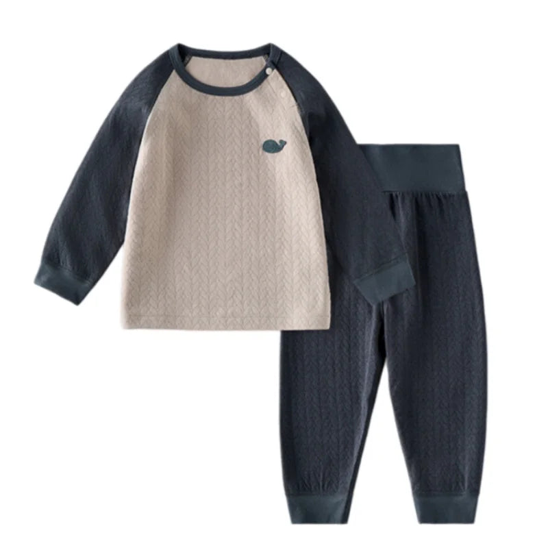Autumn Loungewear Children Set Cartoon Embroidery Long Sleeves Top+High Waist Pants Kids 2 Piece Sets Soft Children Clothing
