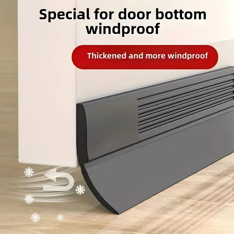 YITAPE 1M Thickened Door Bottom Seal Strip Self-Adhesive Silicone Rubber Weatherstrip Soundproof Windproof Dustproof Gap Sealer