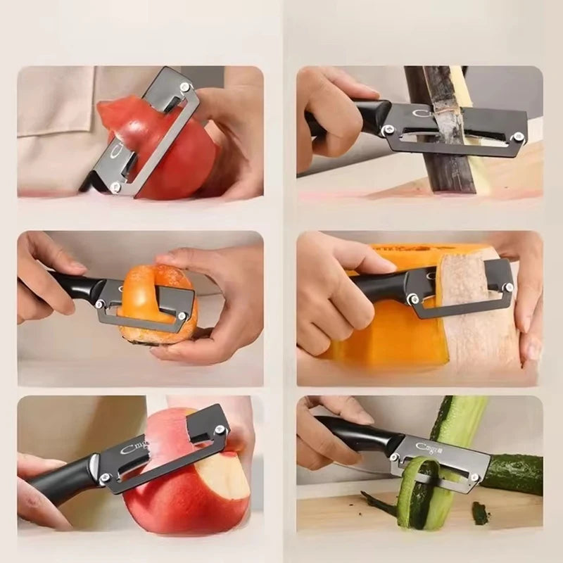 Multi-Function Kitchen-Specific Peeler Stainless Steel Kitchen Peeler for Slicing Fruit and Vegetables with Steel Handle