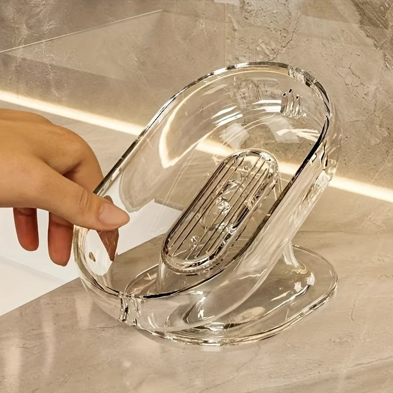 Fashionable and Lightweight Soap Dish - Durable Plastic, Oval in Shape, Suitable for Bedroom Decoration.