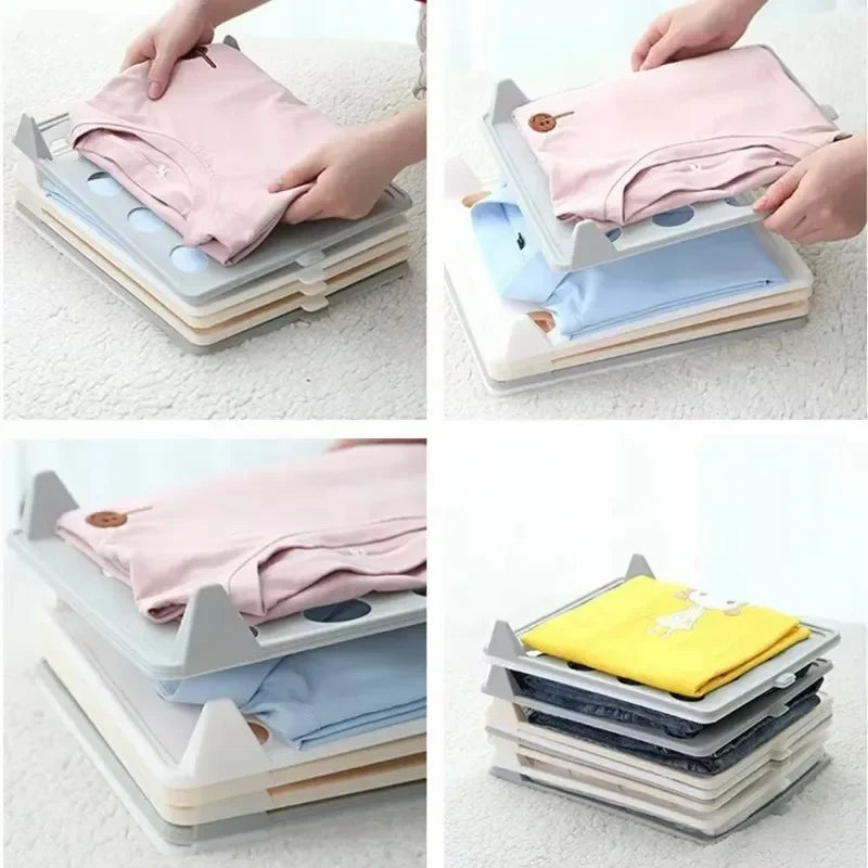 Stackable Shirt Organizer Boards Foldable Clothes Storage Space Saving Wardrobe Drawer Organizer for T Shirt Sweaters Closet Use