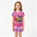 Cute Kpop Print Kids Homewear Set 2Pcs Short Sleeve Nightwear Sleepwear Pajamas for Children 3-14Y Pijamas Girls Birthday Gift