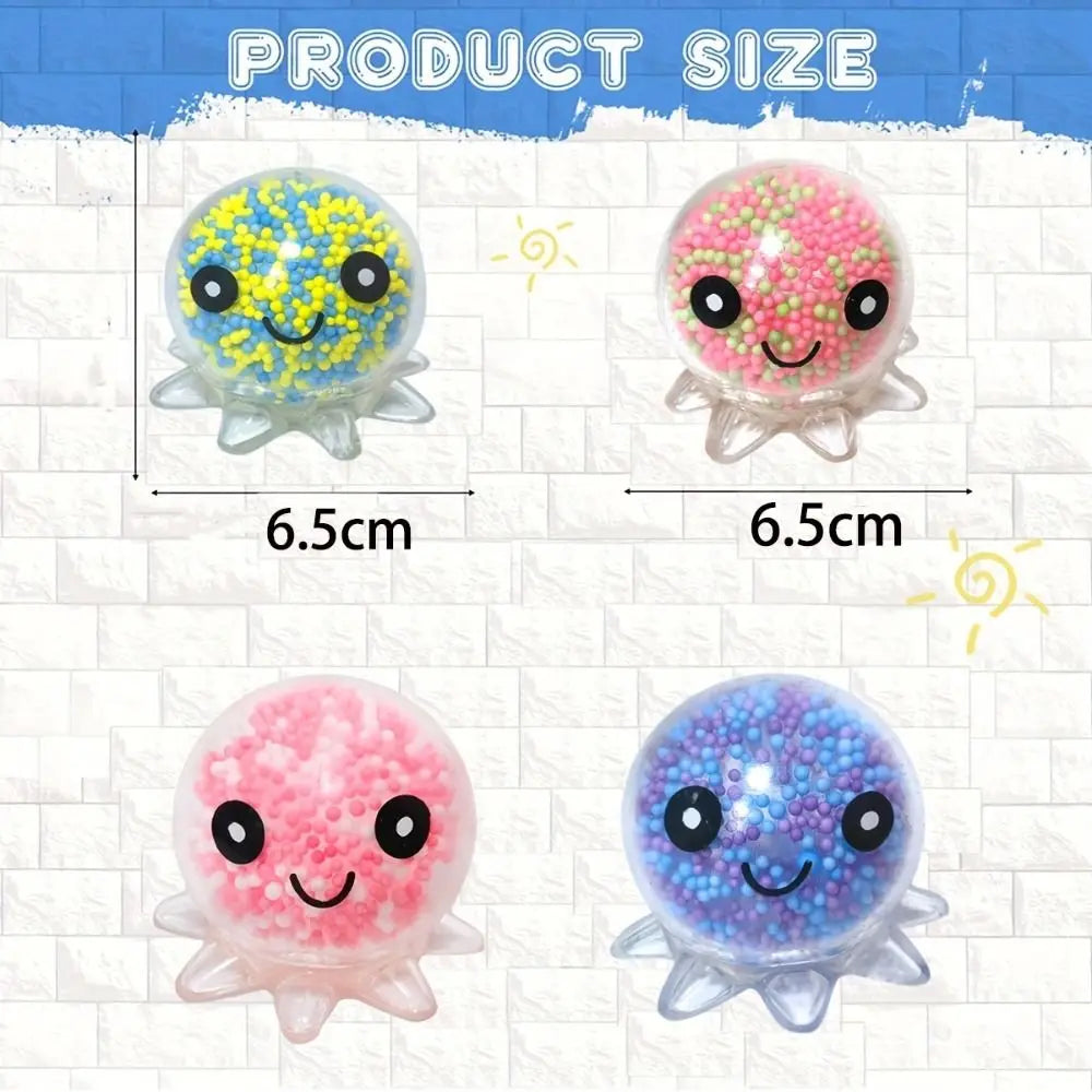 New Glow Stress Relief Fidget Octopus Balls Cute Soft Squeeze Funny Gift TPR Decompressing