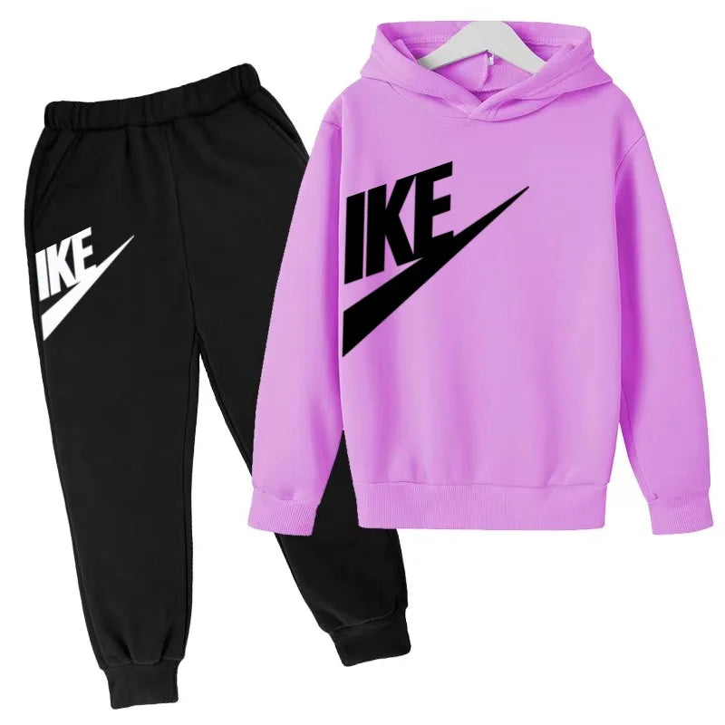 Kids Autumn Hoodie Letters Sports Pullover 3-12Years Coat Sweatshirt+Trousers Boy Girl Birthday Gift Clothes Leisure Fashion Set