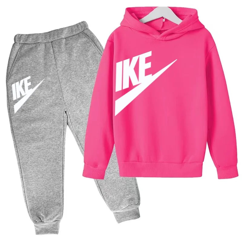 Kids Autumn Hoodie Letters Sports Pullover 3-12Years Coat Sweatshirt+Trousers Boy Girl Birthday Gift Clothes Leisure Fashion Set