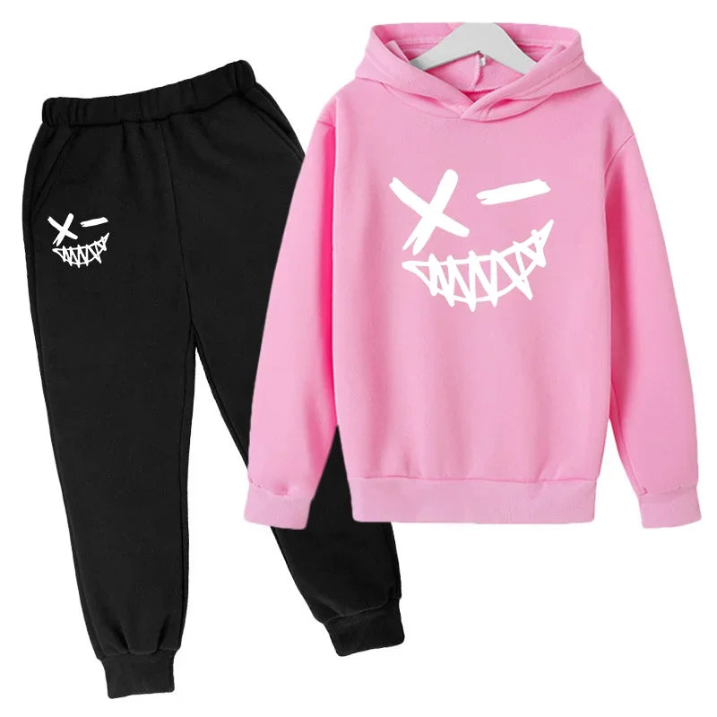 Evil Smile Printed 2025 Baby Summer Clothes for Children From 1 to 12 Years Kids Clothes Boys Child Sets Suit for Girls Boy Set