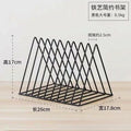 Book Storage Rack Desktop Iron Bookshelf Vinyl Records Holder Student Stationeres Organizer Newspapers Magazines Stand