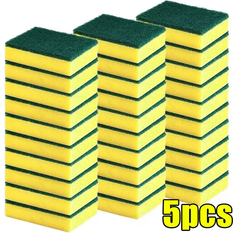 50/2Pcs Kitchen Dishwashing Soft Sponge Absorbent Clean Rub Pot Rust Scouring Pad Removing Kits Household Cleaning Brush Sponge