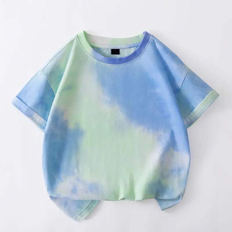 1pcs Kids Summer Short Sleeve Tees Child Tie-dye Fashion T-shirt Baby Boys And Girls Clothes Children Comfortable Leisure Tops