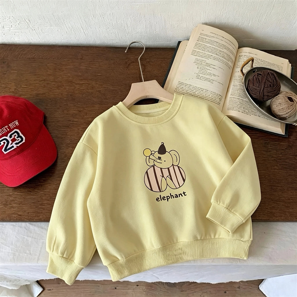 Fashion Printed Children's Sweatshirt Tops Loose Casual Kids Crewneck Hoodie Spring Fall Clothing Simple Girl Boy Thin Sweater