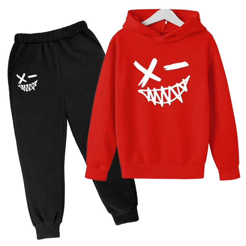 Evil Smile Printed 2025 Baby Summer Clothes for Children From 1 to 12 Years Kids Clothes Boys Child Sets Suit for Girls Boy Set