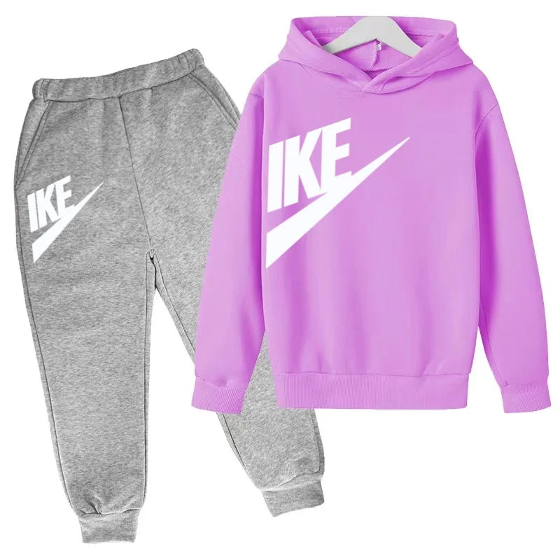 Kids Autumn Hoodie Letters Sports Pullover 3-12Years Coat Sweatshirt+Trousers Boy Girl Birthday Gift Clothes Leisure Fashion Set