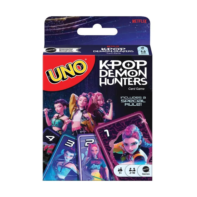UNO JRV01 K-POP Demon Hunters Card Game,Adult Family Party table playing Board Games,Total 112 Cards with Wild Golden Honmoon