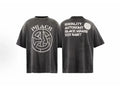 SAINT FW26 Retro American Street Circular Letter Printed Round Neck Hoodie Washed Ink Splashed Short Sleeve High Street T-shirt