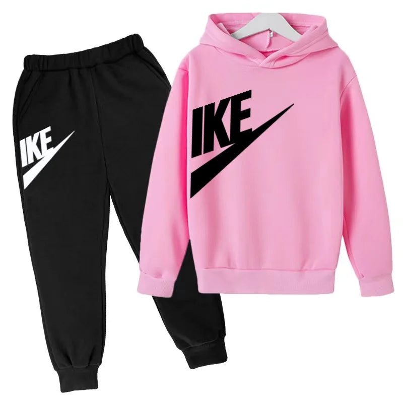 Kids Autumn Hoodie Letters Sports Pullover 3-12Years Coat Sweatshirt+Trousers Boy Girl Birthday Gift Clothes Leisure Fashion Set