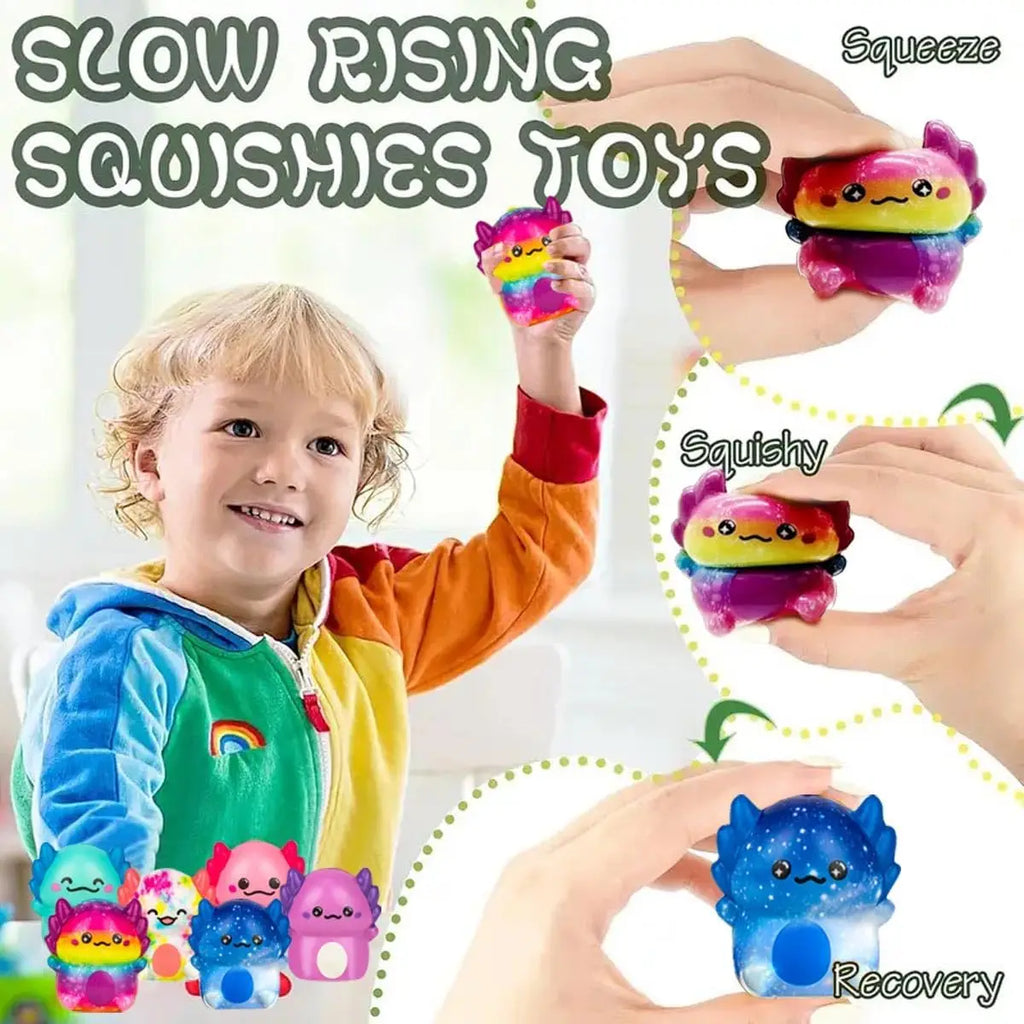 24/36/48 Pcs Axolotl Slow Squishy Toys 12 Styles Soft Stress Relief Fidgets Toys for Kids Party Favors Classroom Novelty Prizes