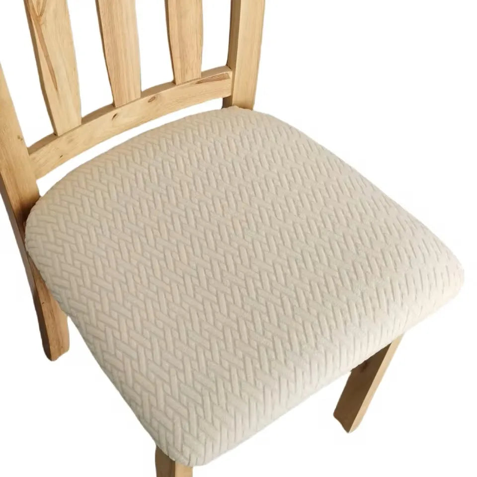 Thickened Chair Cover Solid Color Chair Seat Cushion Cover Suitable For All Seasons Jacquard Elastic Chair Cushion Cover For D