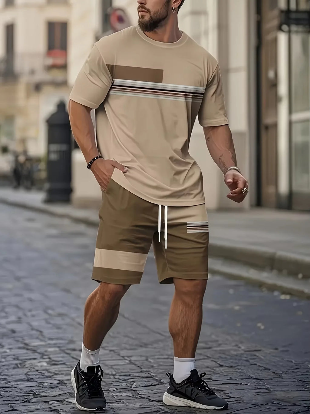 Summer Fashion Simple 3D Print T-Shirts Shorts Sets Men's Tracksuits Oversized Short Sleeve T Shirt Pants Set Suits Clothing