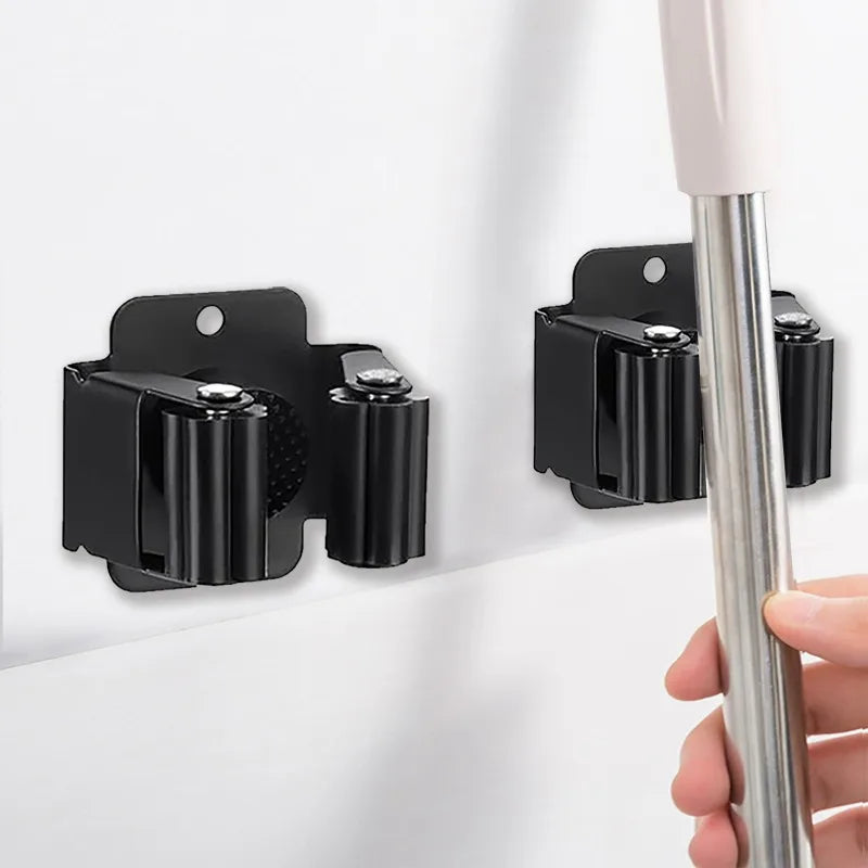 Wall Mounted Mop Clips Holder with Screw Mop Organizer Rack Brush Broom Hanging Hanger Hooks Garden Kitchen Bathroom Rack