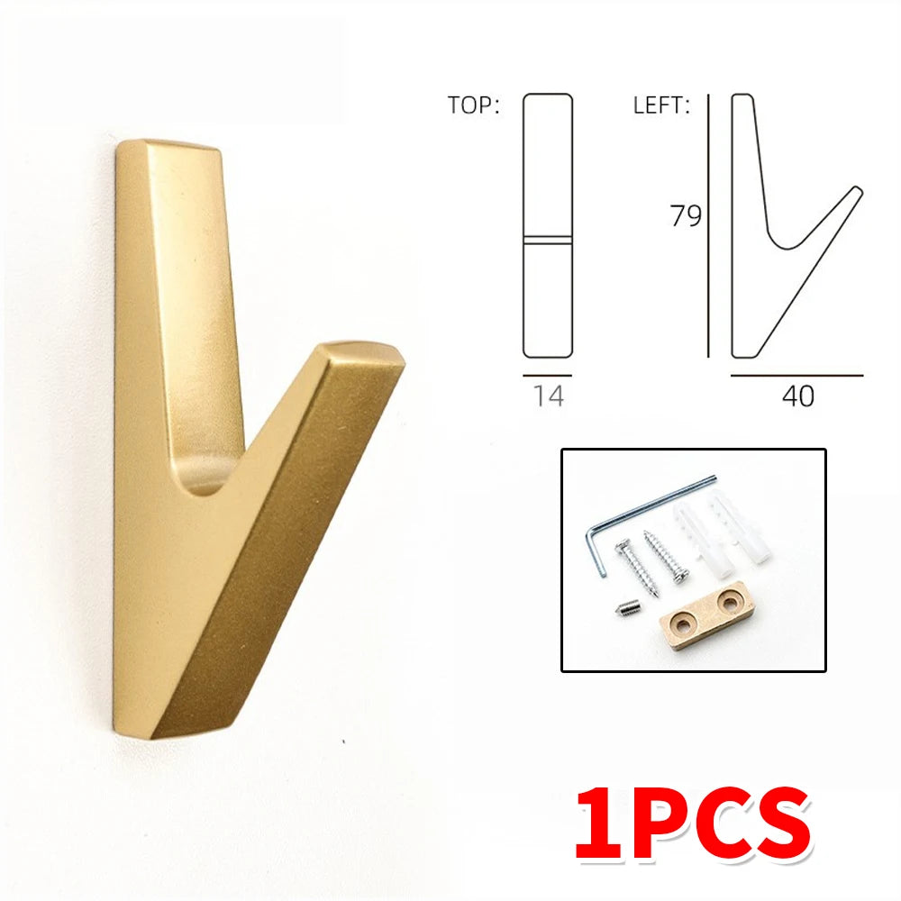Metal Coat Hooks Wall Mounted Heavy Duty Coat Rack Clothes Hanger With Screws for Hanging Hat Key Door Wall Hooks Bathroom