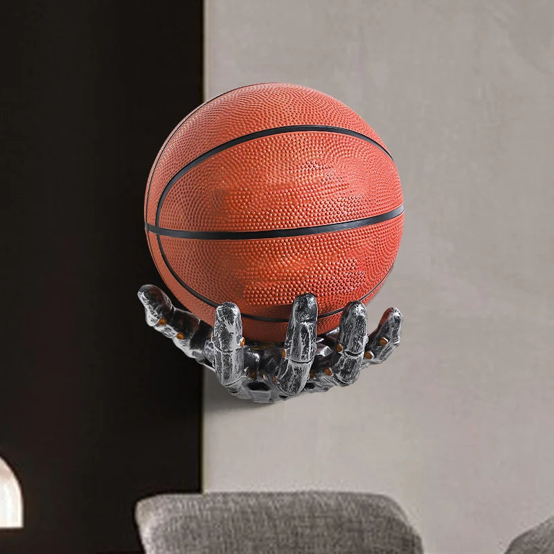 Creative Robotic Arm Basketball Rack Wall Mounted Basketball and Football Storage Rack Home Living Room Decoration Ornaments