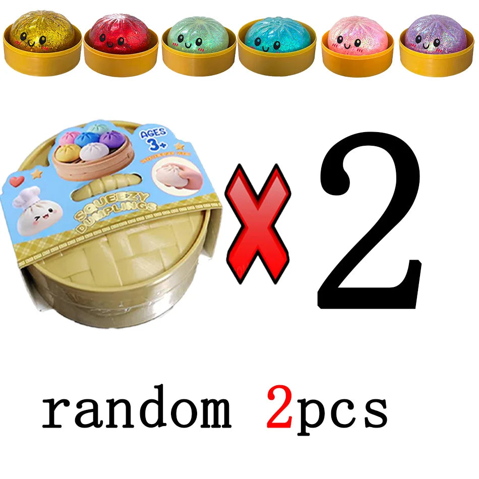 Glitter Dumpling Glitter Dumpling Squishy with Box Dumplings Sensory Squeeze Toy for Stress Relief