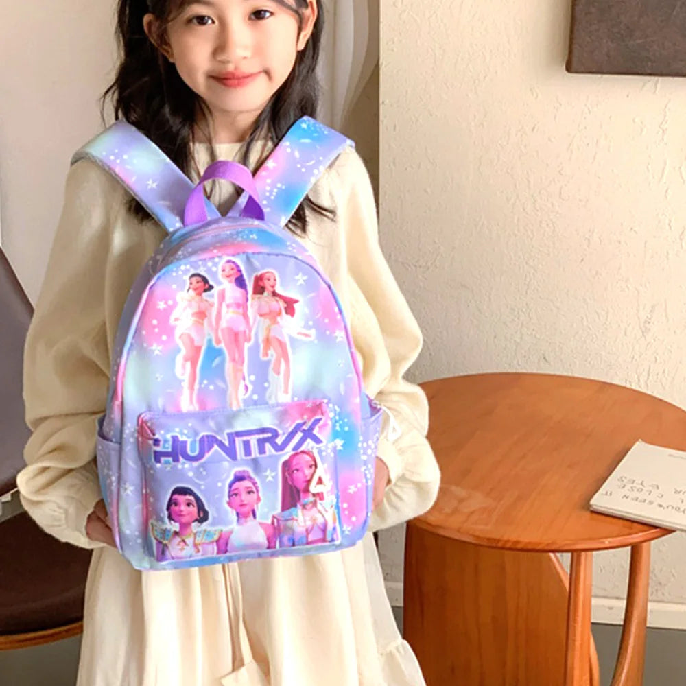 Pink 10-Inch Lightweight Backpack K D H Rumi Mira Zoey HUNTR/X Saja School Bag for Boys And Girls Kindergarten Moch