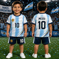 2026 Special Messi 10 Football Jersey Tee Shorts Set Women Men Harajuku Argentina Fans Shirt and Shorts Summer Kids 2 Piece Set