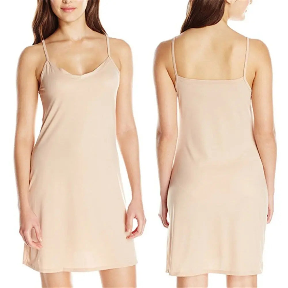 1PC Women Solid Color V Neck Backless Sling Dress Slip Under Dress Short Dress Summer Holiday Sleeveless Women Dress