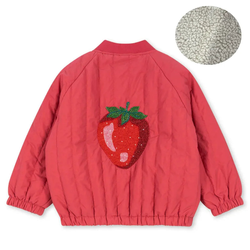 Children's Jacket 2026 Winter New Printed Cute Fleece Thermal Girls Jacket Cotton Thickened Windproof Boys Baby Cotton Clothes