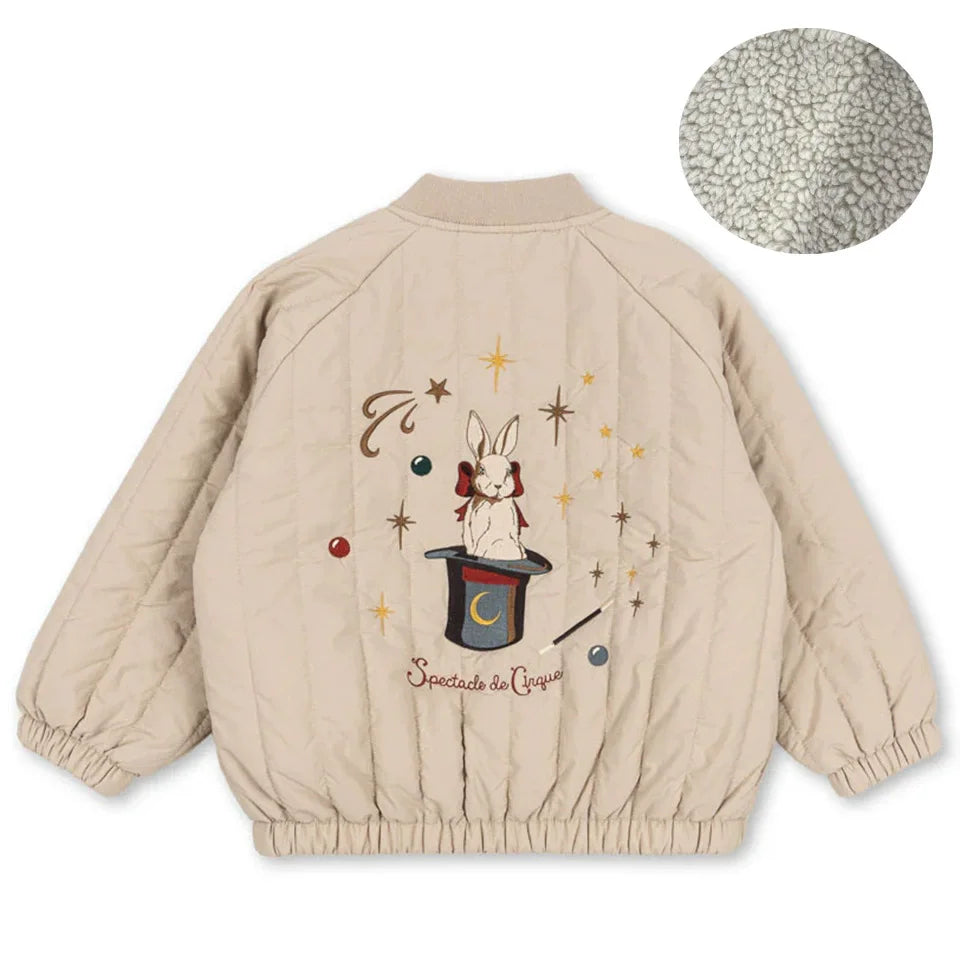 Children's Jacket 2026 Winter New Printed Cute Fleece Thermal Girls Jacket Cotton Thickened Windproof Boys Baby Cotton Clothes